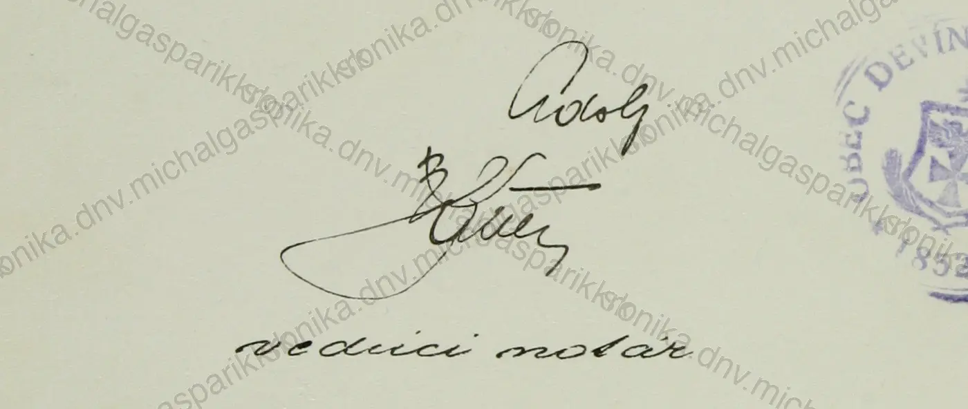 Výrez z rukopisu kroniky — Kniha I, s. — (overovací list)